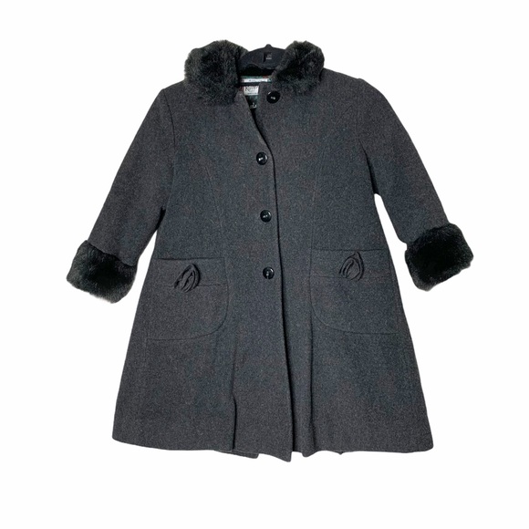 Rothschild girls charcoal wool peacoat Sz 5 - Picture 1 of 5